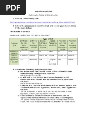 Diffusion Osmosis Virtual Lab 29Biology lesson plans worksheets tutorials and resources for teachers and students.