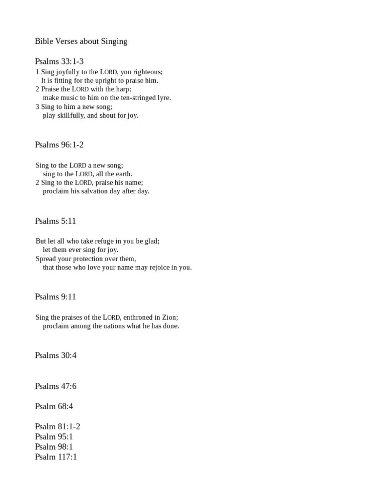 Bible Verses About Singing | PDF