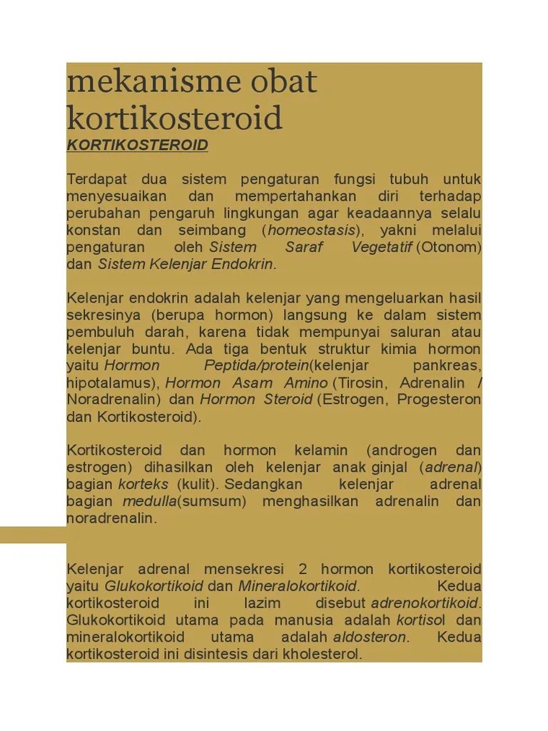 Mekanisme Obat Kortikosteroid | PDF