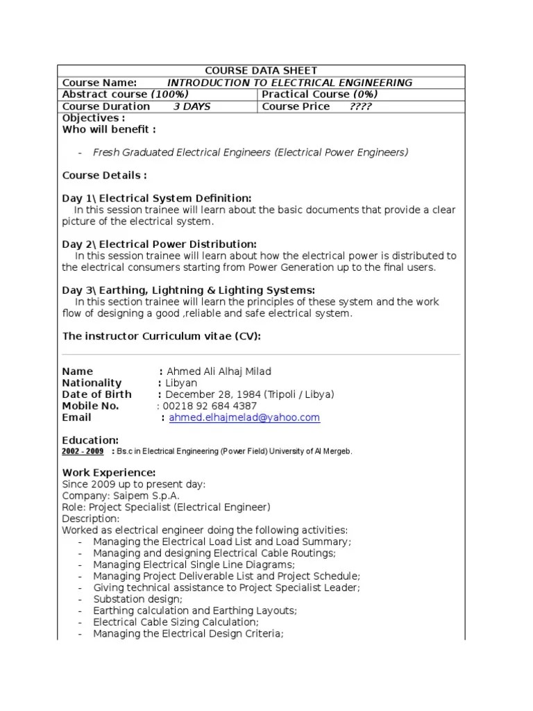 Introduction To Electrical Engineering
