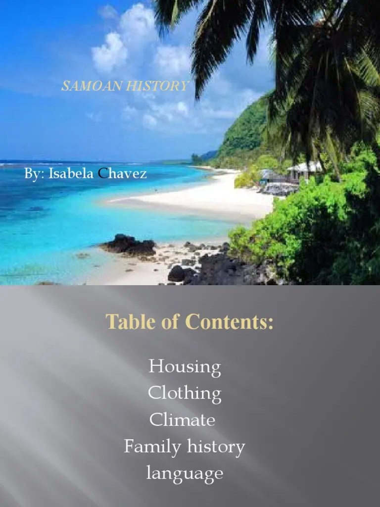 Samoan History: By: Isabela Havez | PDF | Samoa | Climate
