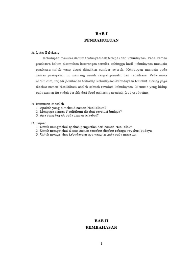 Revolusi kebudayaan pada zaman neolitikum di indonesia adalah terjadinya perubahan pola . Zaman Batu Muda Pdf