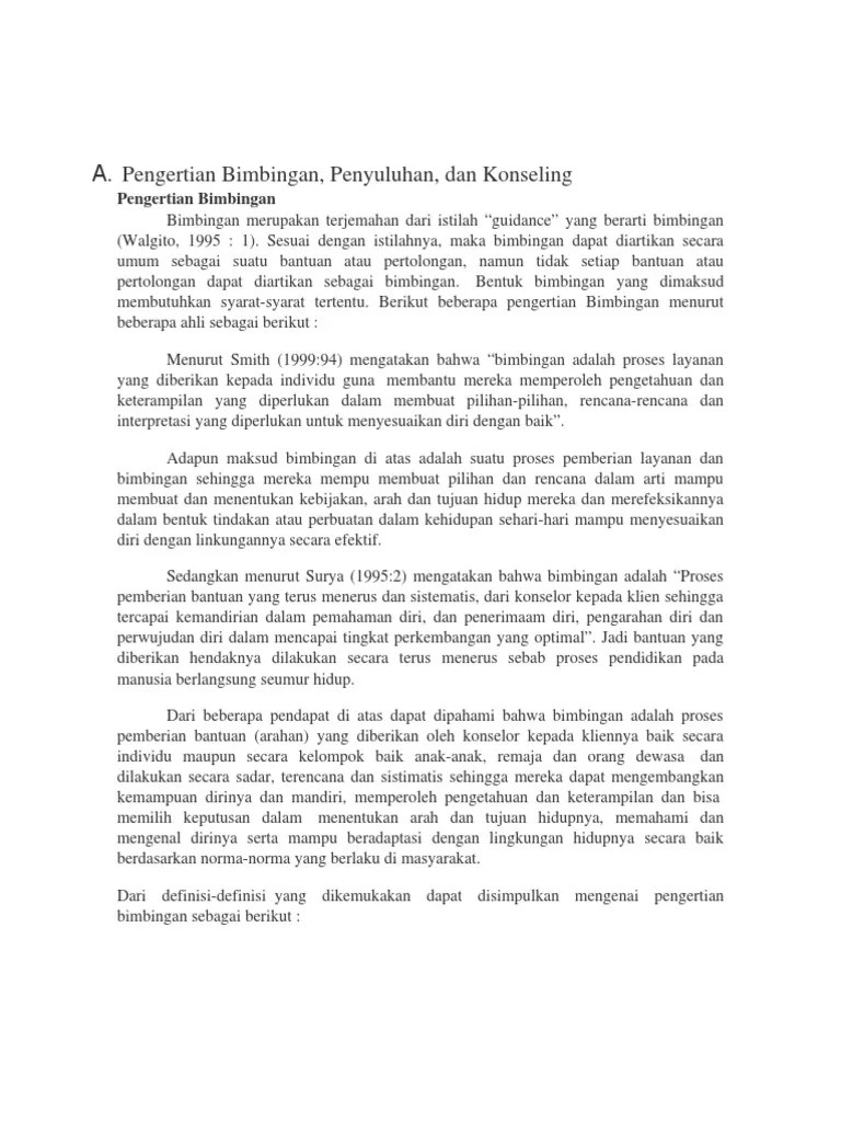 Beda Bimbingan, Penyuluhan, Konseling | PDF