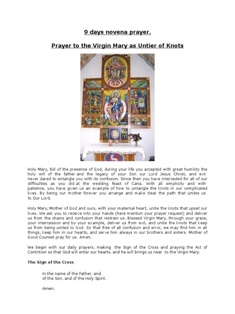 9 Days Novena Prayer | PDF | Christian Meditation | Mary, Mother Of Jesus