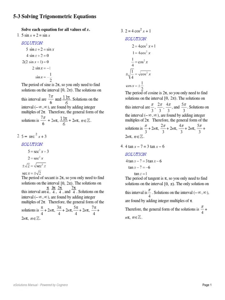 Lesson 41 Trigonometric Equations Ib Math Sl Santowski I CAN EVALUATE INVERSE TRIG FUNCTIONS.