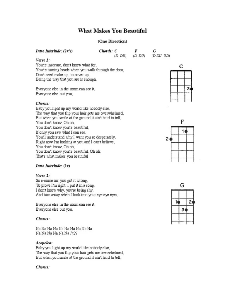 What Makes You Beautiful - Lyrics | PDF