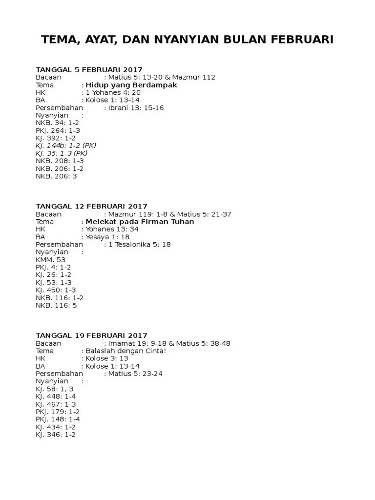 Tema Bulan Februari | PDF