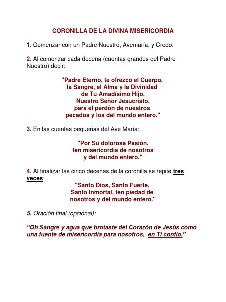 Coronilla De La Divina Misericordia | PDF