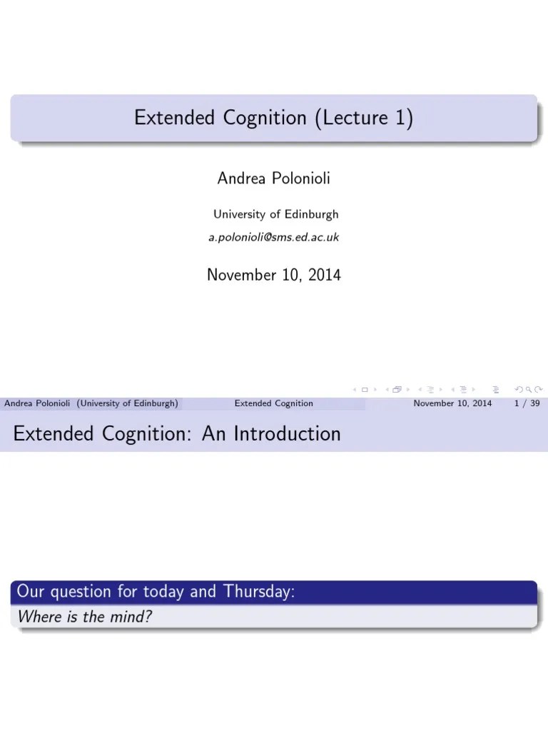 Extended Cognition 2 | PDF | Argument | Mind