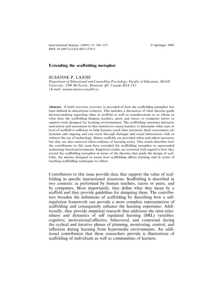 Scaffolding PDF | PDF | Educational Psychology | Learning