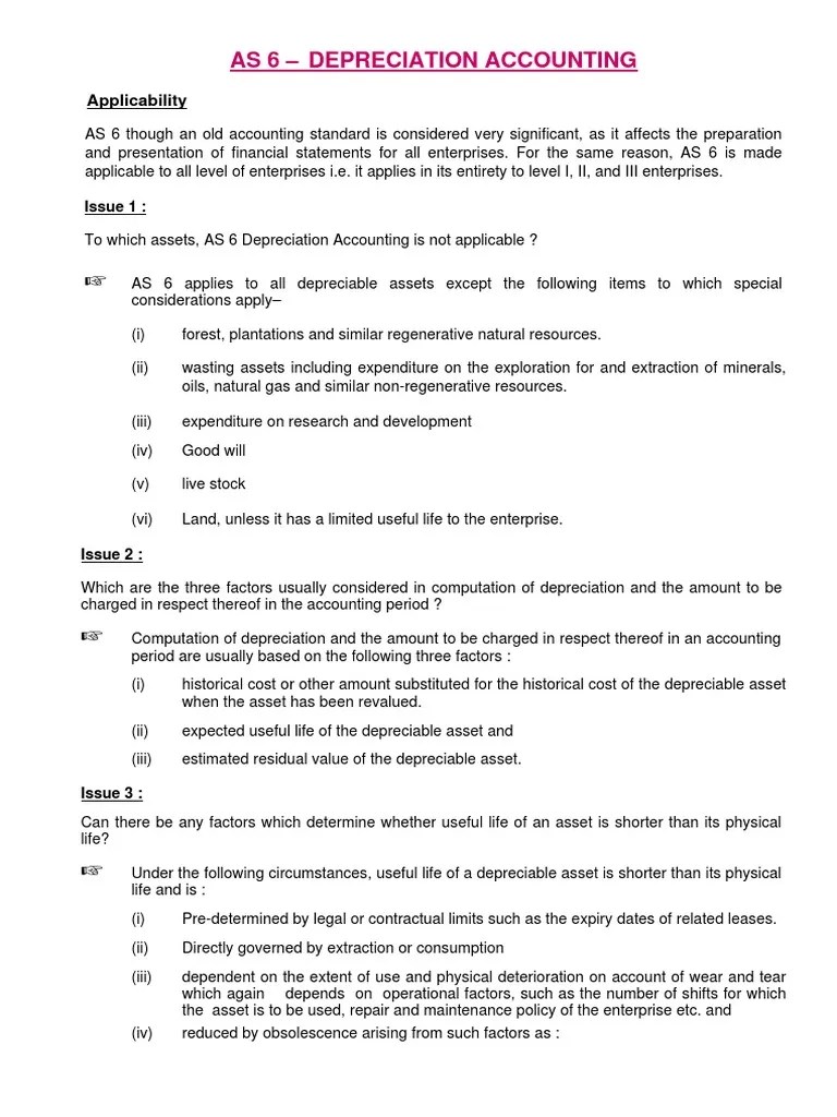 As 6 Depreciation Accounting | PDF | Depreciation | Historical Cost