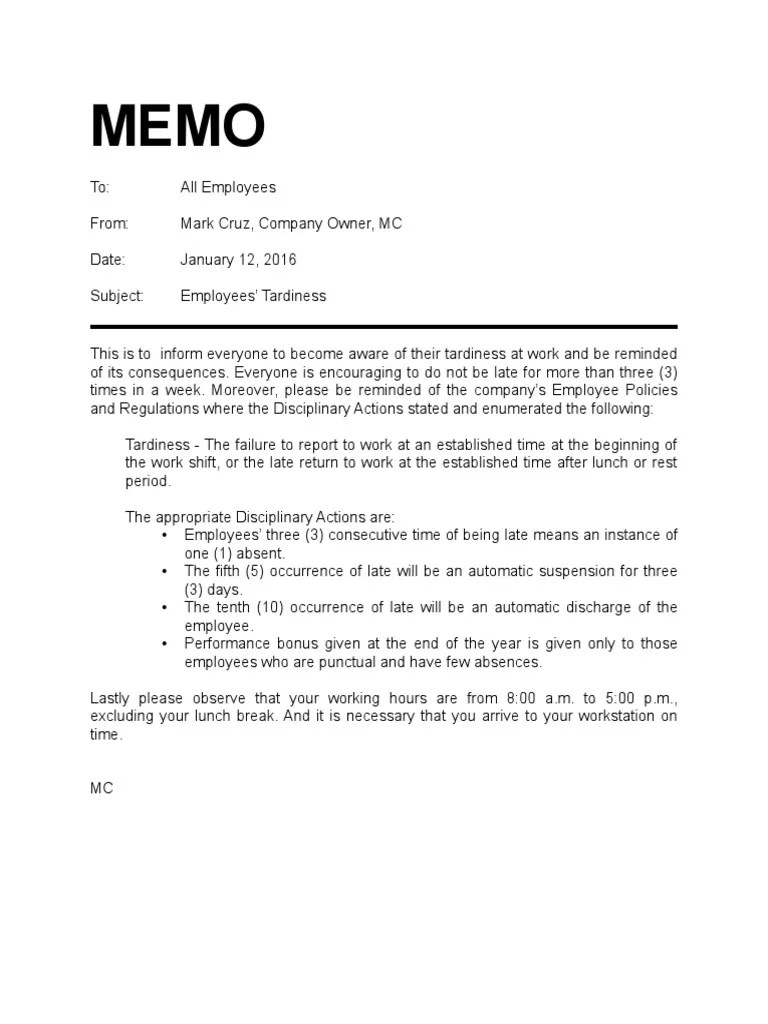 You work hard and efficiently in your . Example Of Lunch Break Memo Free 14 Lunch Schedule Samples And Templates In Pdf Ms Word Loitering On Salon Property Or Having Frequent Visitors Weltvideo