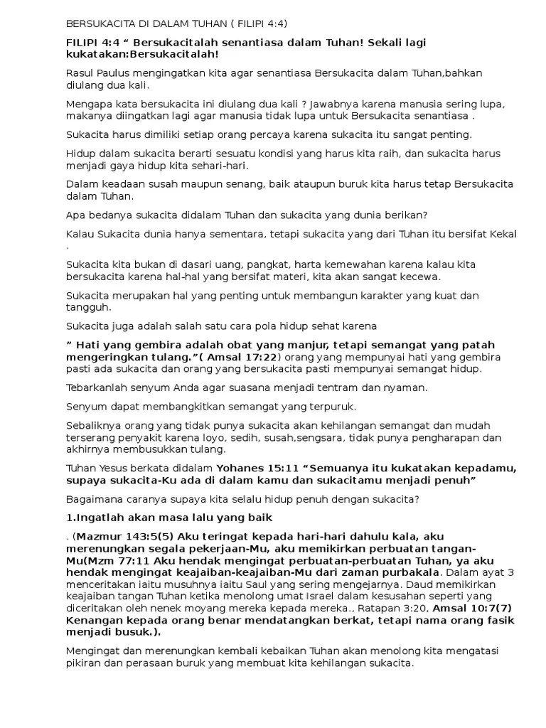 Sukacita Dalam Tuhan | PDF