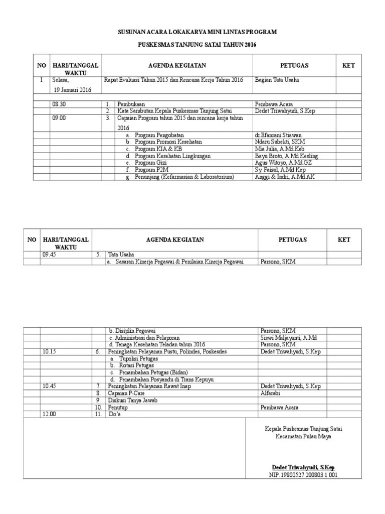 Susunan Acara LM LP Januari | PDF