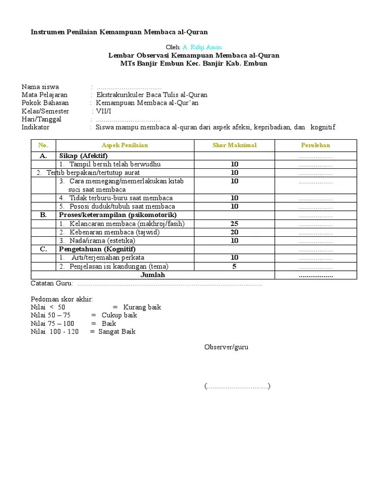 Laporan membaca buku kumpulan puisi. Format Penilaian Tahsin - Guru Paud