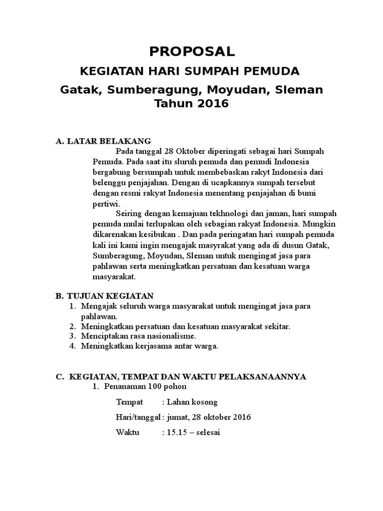 Contoh Proposal Sumpah Pemuda Di Sekolah - Ruang Sekolah