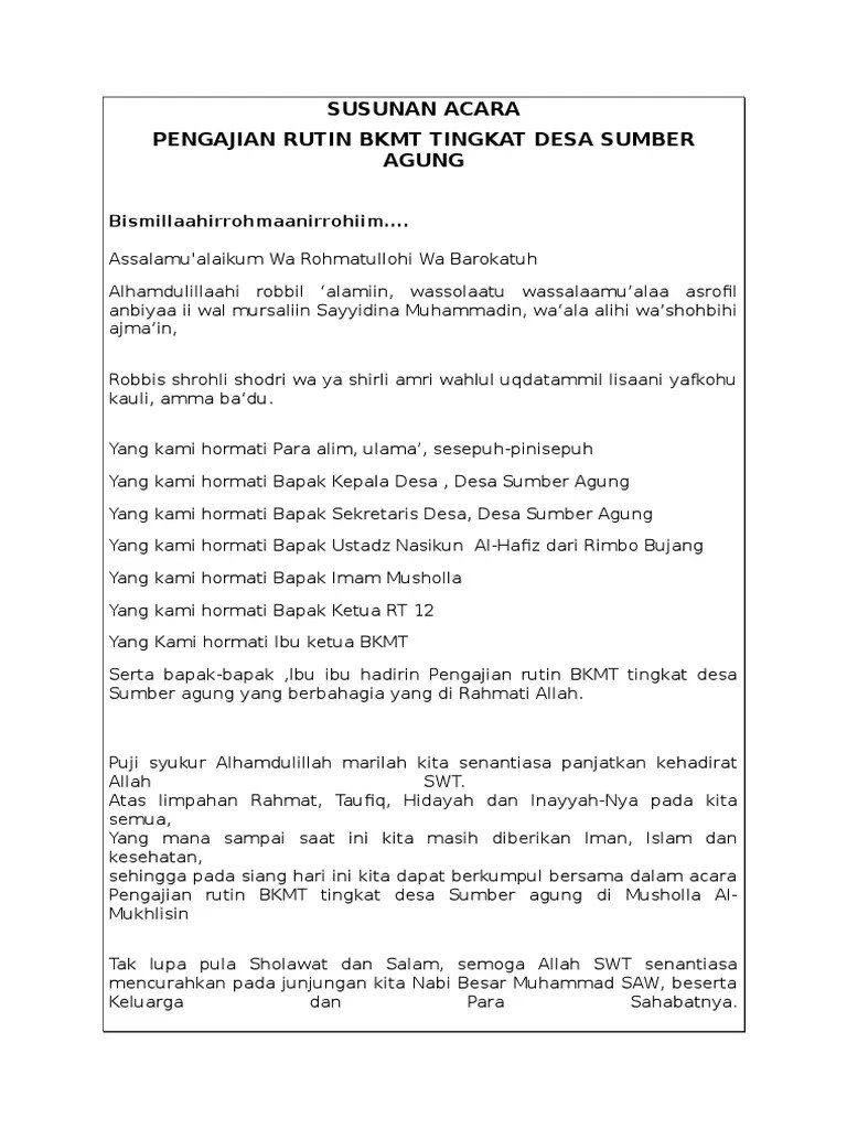 Susunan Acara BKMT | PDF