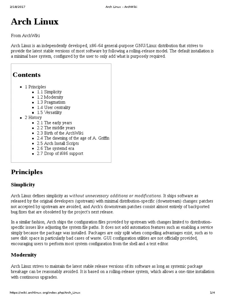 Arch Linux - ArchWiki | Download Free PDF | Linux Distribution | Linux