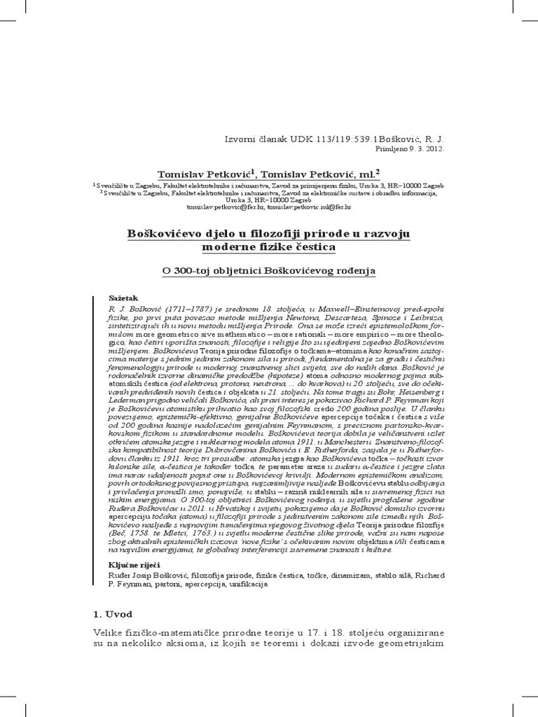 Rudjer Boskovic | PDF