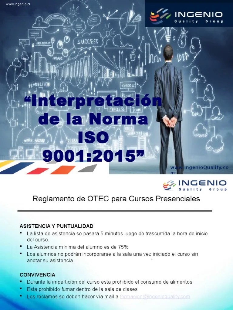 Curso Interpretación Norma ISO 9001 - 2015 | PDF | Calidad (comercial ...