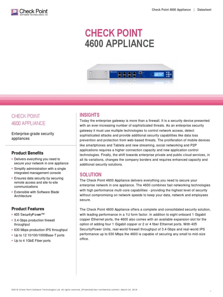4600 Appliance Datasheet | PDF