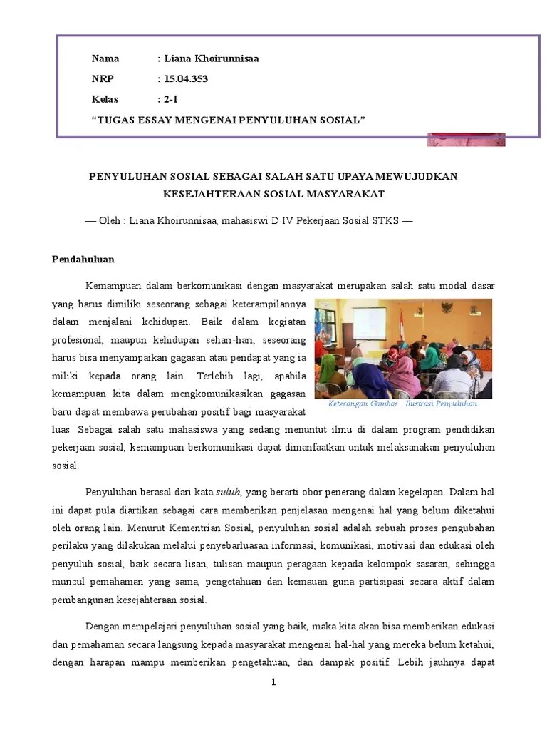 Essay Penyuluhan Sosial | PDF