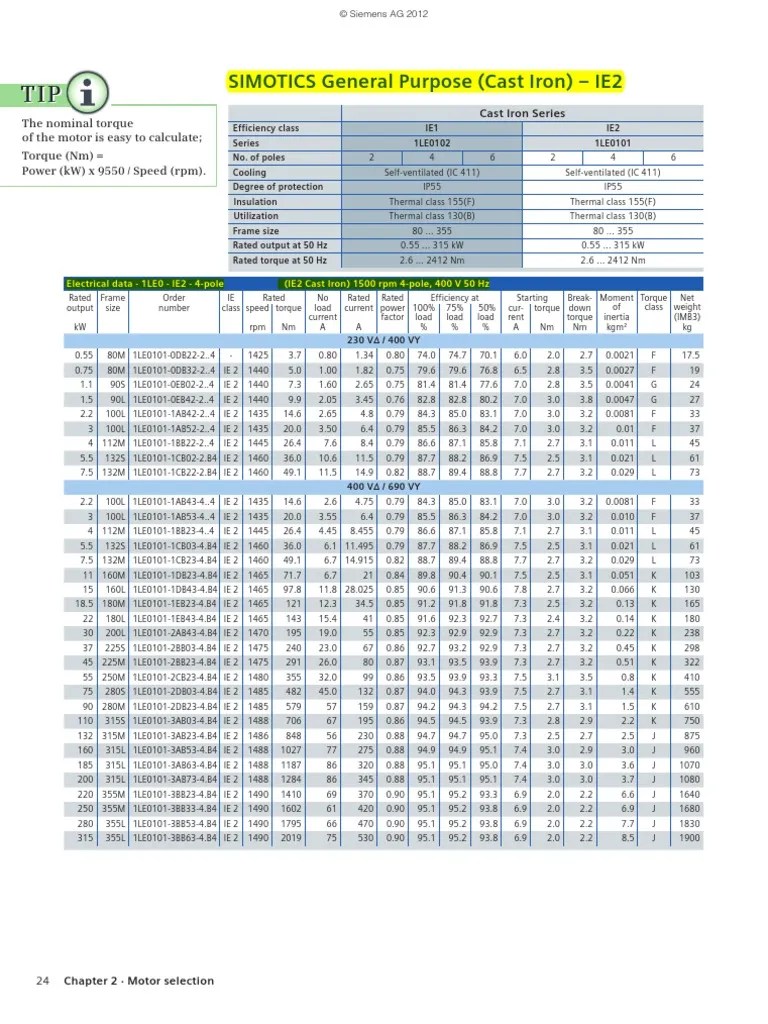 Siemens Motor PDF | PDF | Torque | Temporal Rates