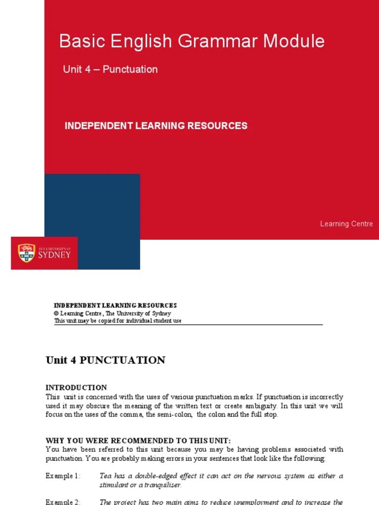 Basic English Grammar Module | PDF | Comma | Punctuation