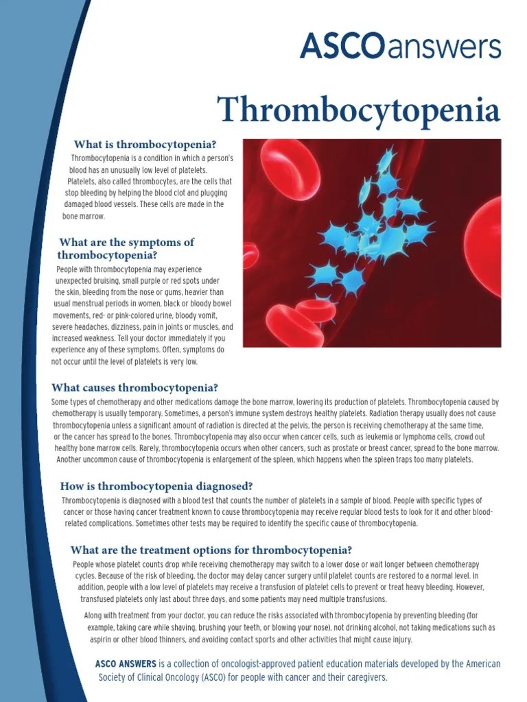 Asco Answers Thrombocytopenia | PDF | Chemotherapy | Cancer