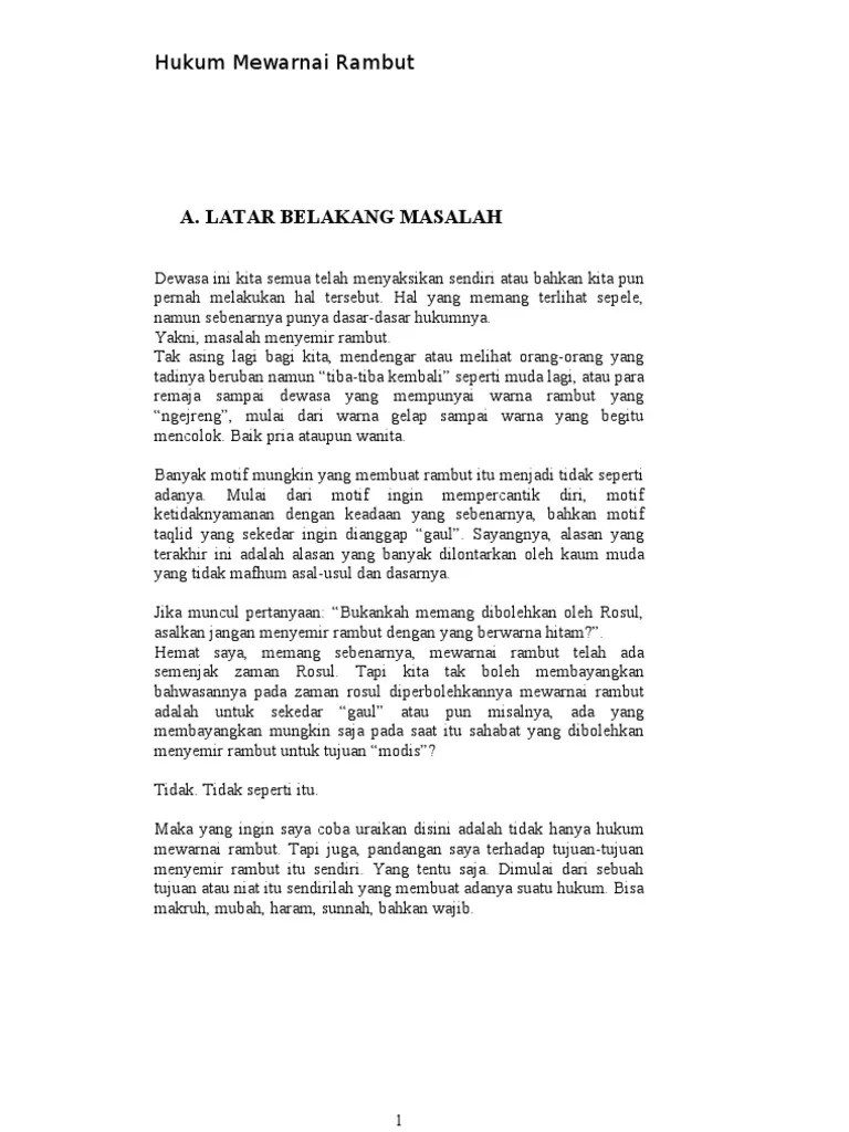Hukum Mewarnai Rambut by Djayanti | PDF