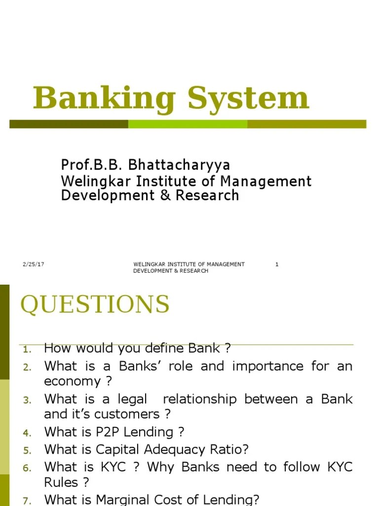 Lecture 1 Banking System And The Economy | PDF | Credit (Finance) | Banks