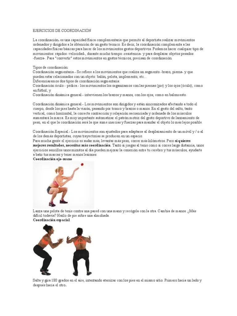 Ejercicios De Coordinación | PDF