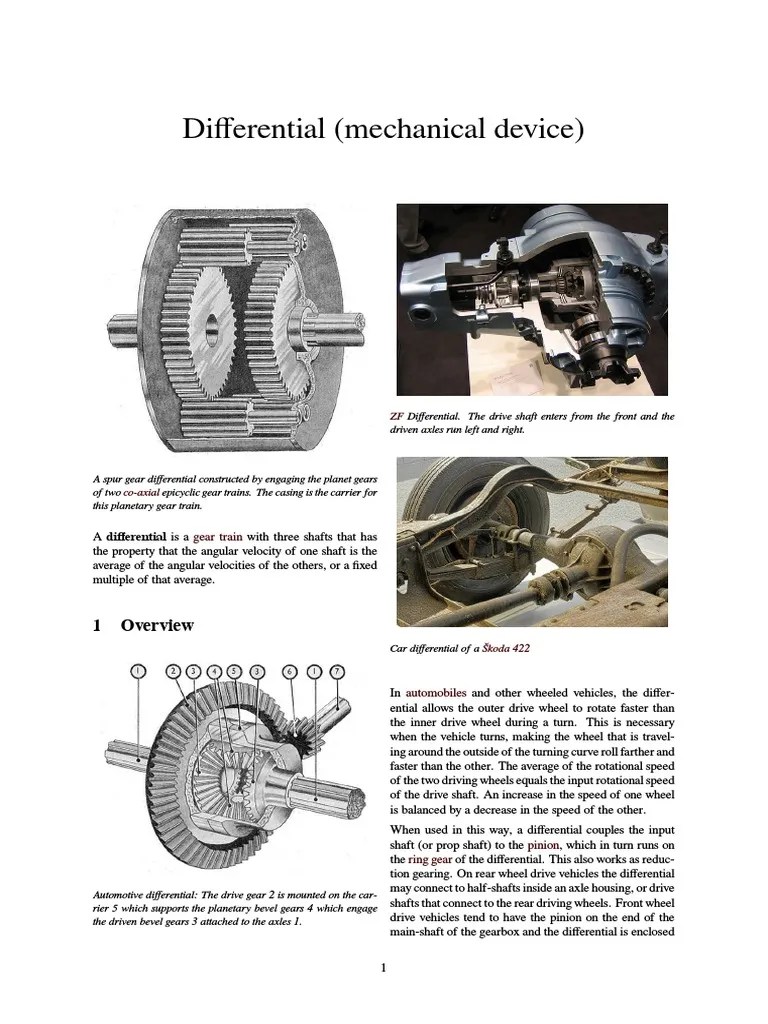 Differential (Mechanical Device) | PDF | Transmission (Mechanics) | Gear