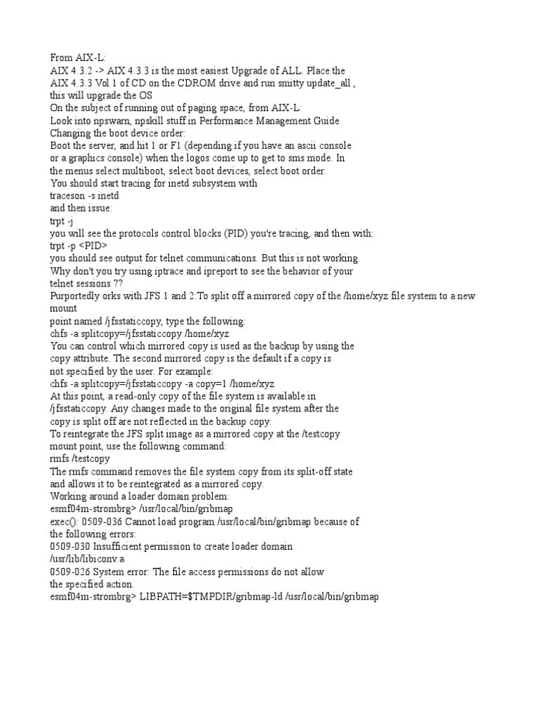 Aix Commands | PDF