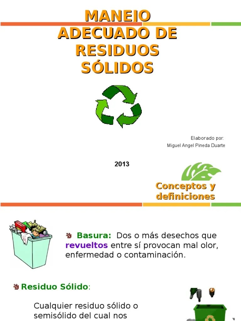 Manejo Adecuado De Residuos Solidos | PDF | El Plastico | Residuos