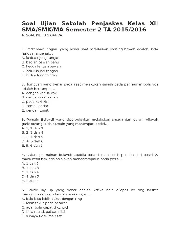 Servis yang dilakukan dengan gerakan melompat ke udara dinamakan … jumping service. 20 Soal Penjas Kelas 12 Pics Ops Sekolah Kita