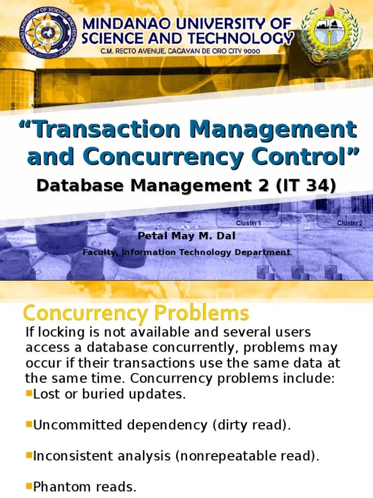 Transaction Management And Concurrency Control | PDF | Database ...