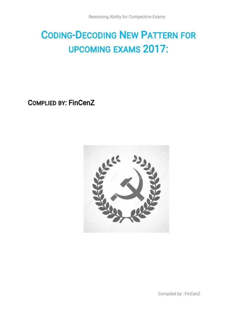 New Pattern Coding Decoding (Solved) | PDF