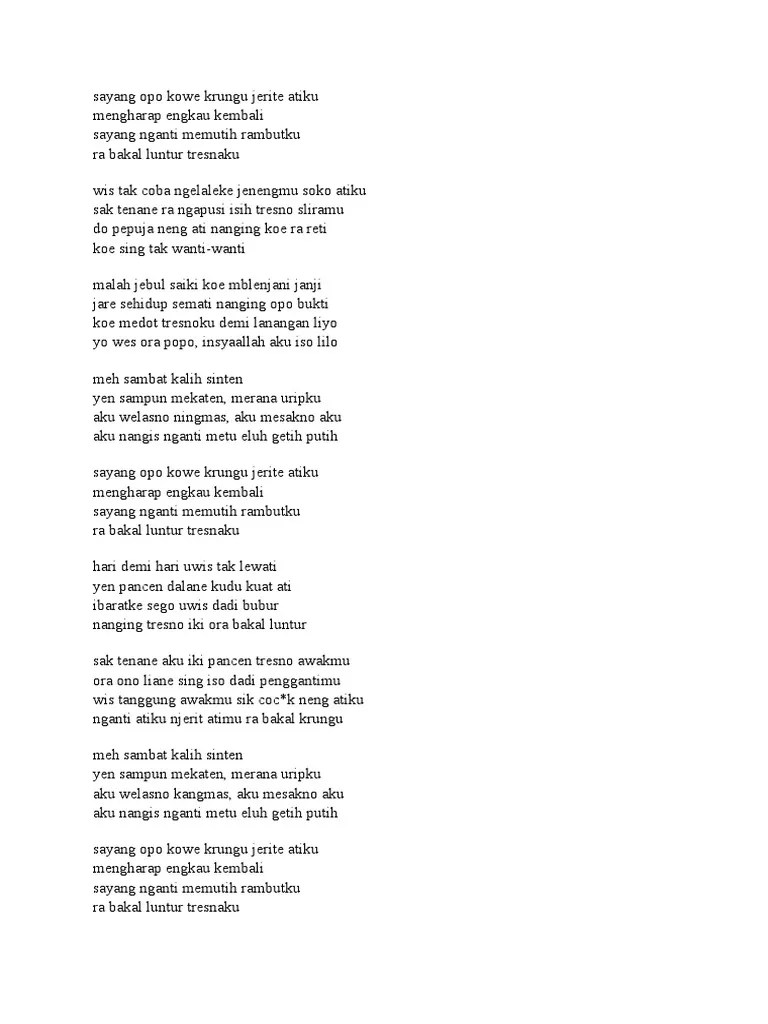 Go easy on me, baby. Lirik Lagu Sayang Pdf