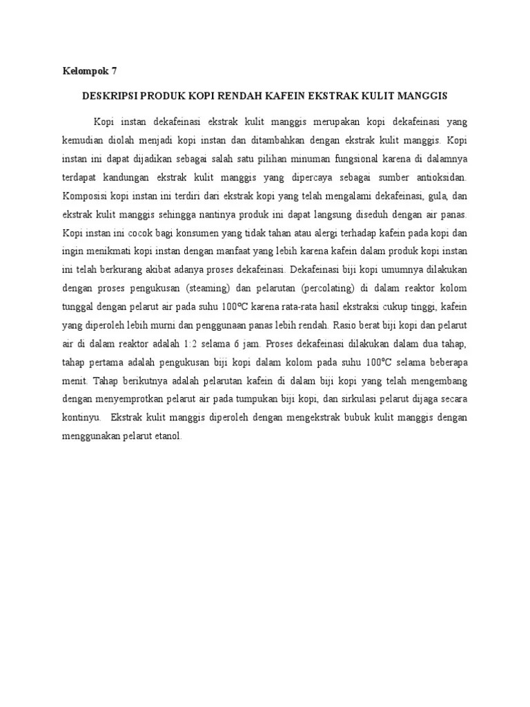 Deskripsi Produk Kopi - Kel 7 | PDF