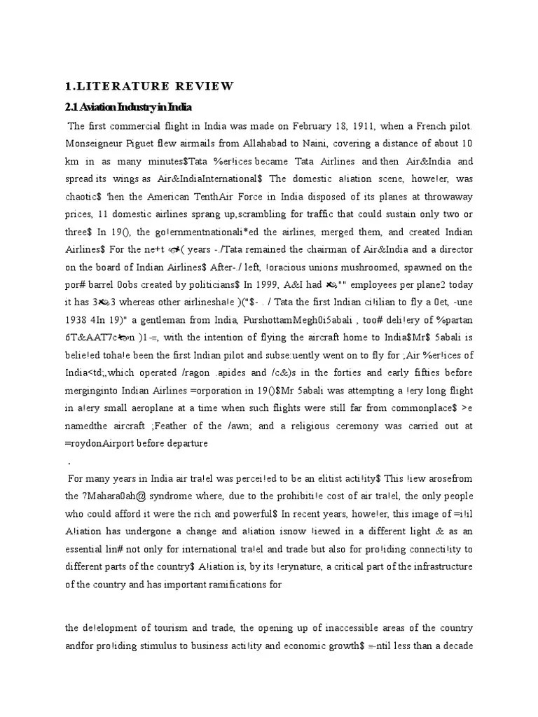 Literature Review Aviation Sector | PDF | Airlines | Aviation