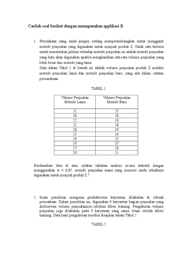 Contoh Soal Statistika Bisnis