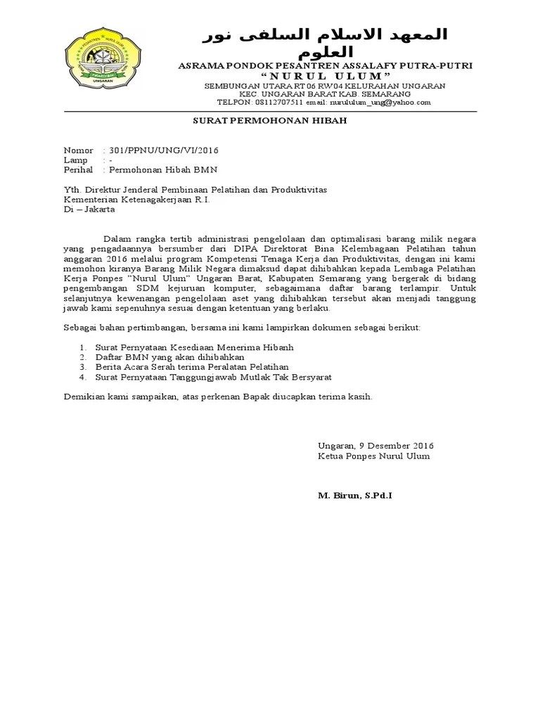 Contoh Surat Permohonan Hibah Mobil Contoh Surat Cute766
