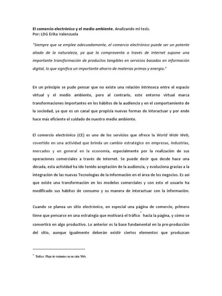 El Comercio Electrónico Y El Medio Ambiente | PDF | Internet | Mercado (economía)