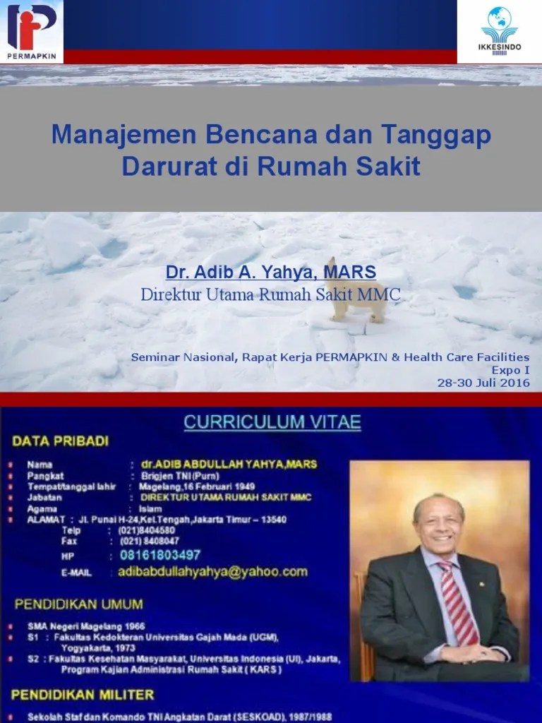 Manajemen Bencana Dan Tanggap Darurat Di Rumah Sakit | PDF