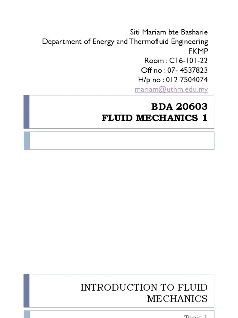 Topic 1 - Fluid Properties | PDF | Viscosity | Pressure