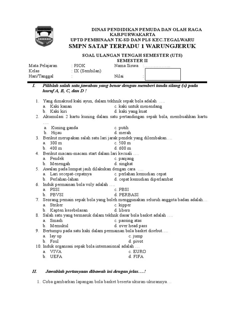 Contoh soal ujian tk dan paud | pusat pendidikan berhitung | belajar. Soal Uts Kls 9 Pdf