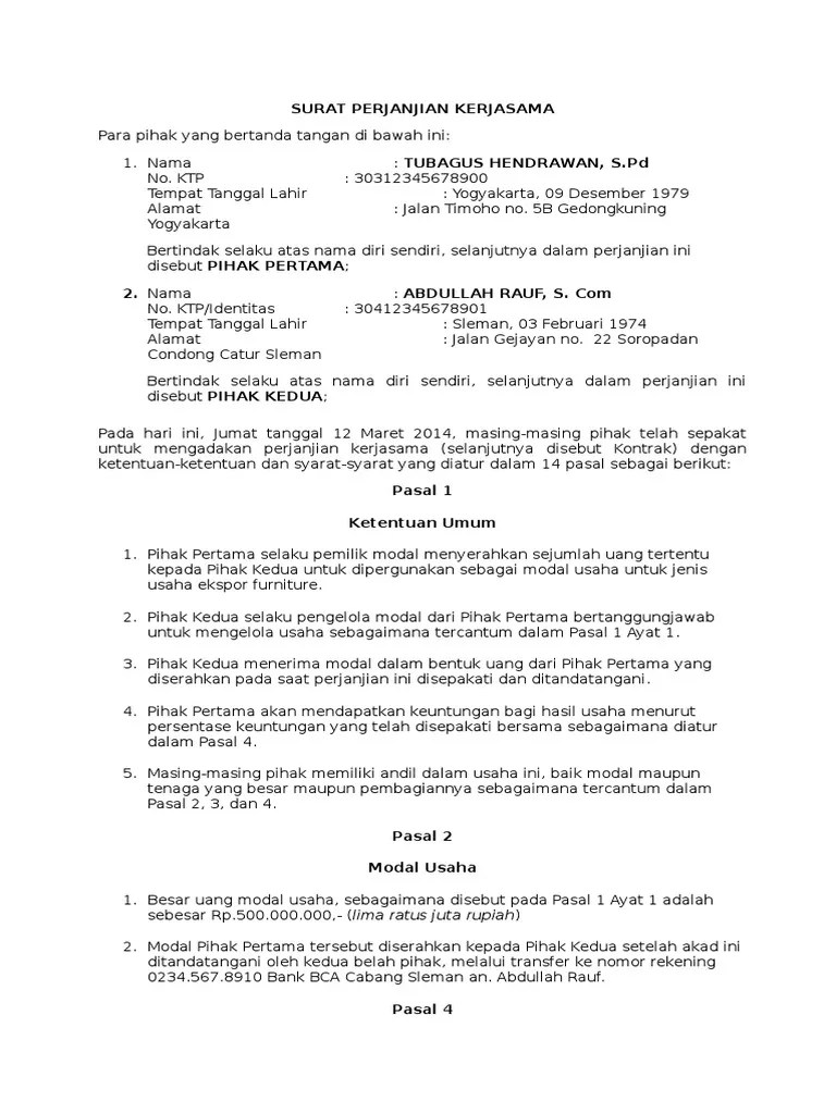 Contoh Mou Dan Kumpulan Template Mou Untuk Perjanjian Kerja Sama Idcloudhost 