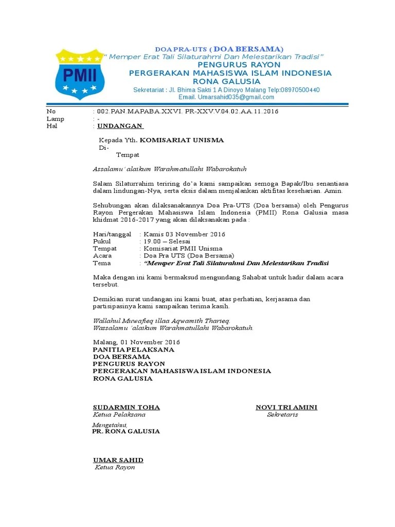 Contoh Surat Delegasi Pmii Deeply Devoted In You 