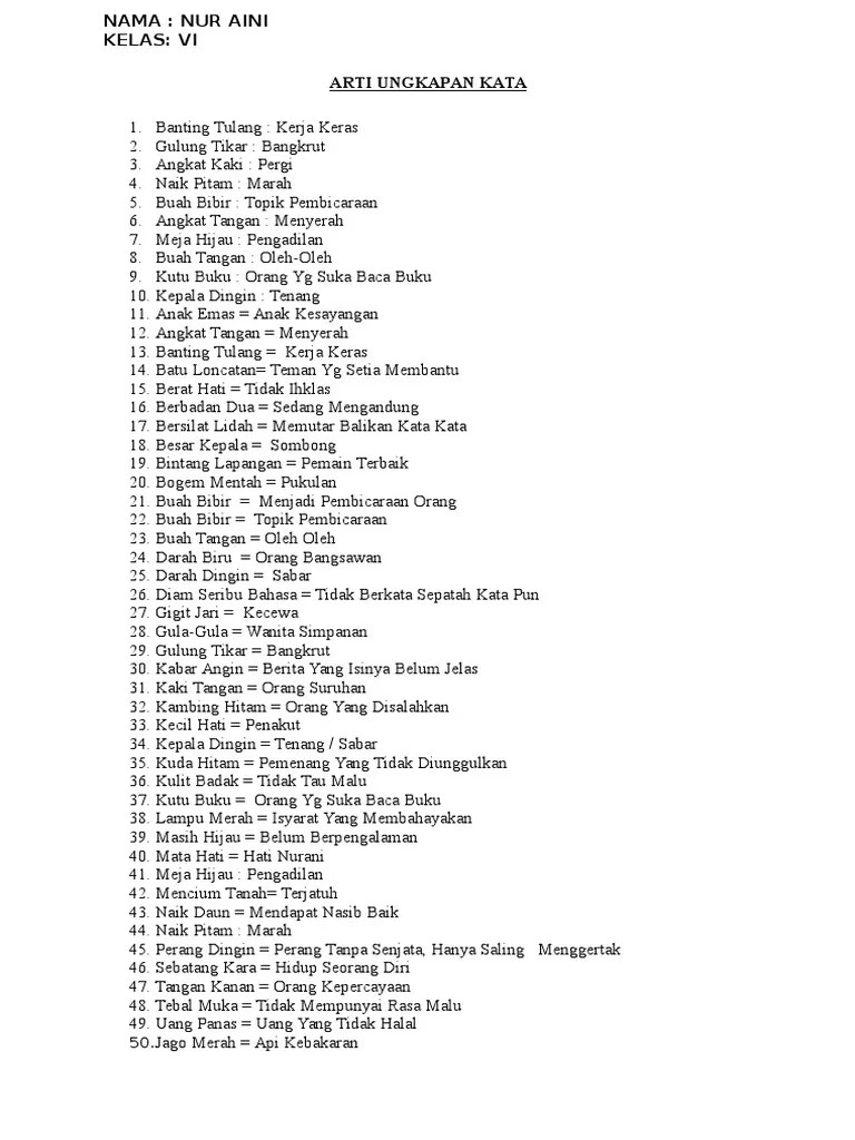 Arti Ungkapan Kata | PDF